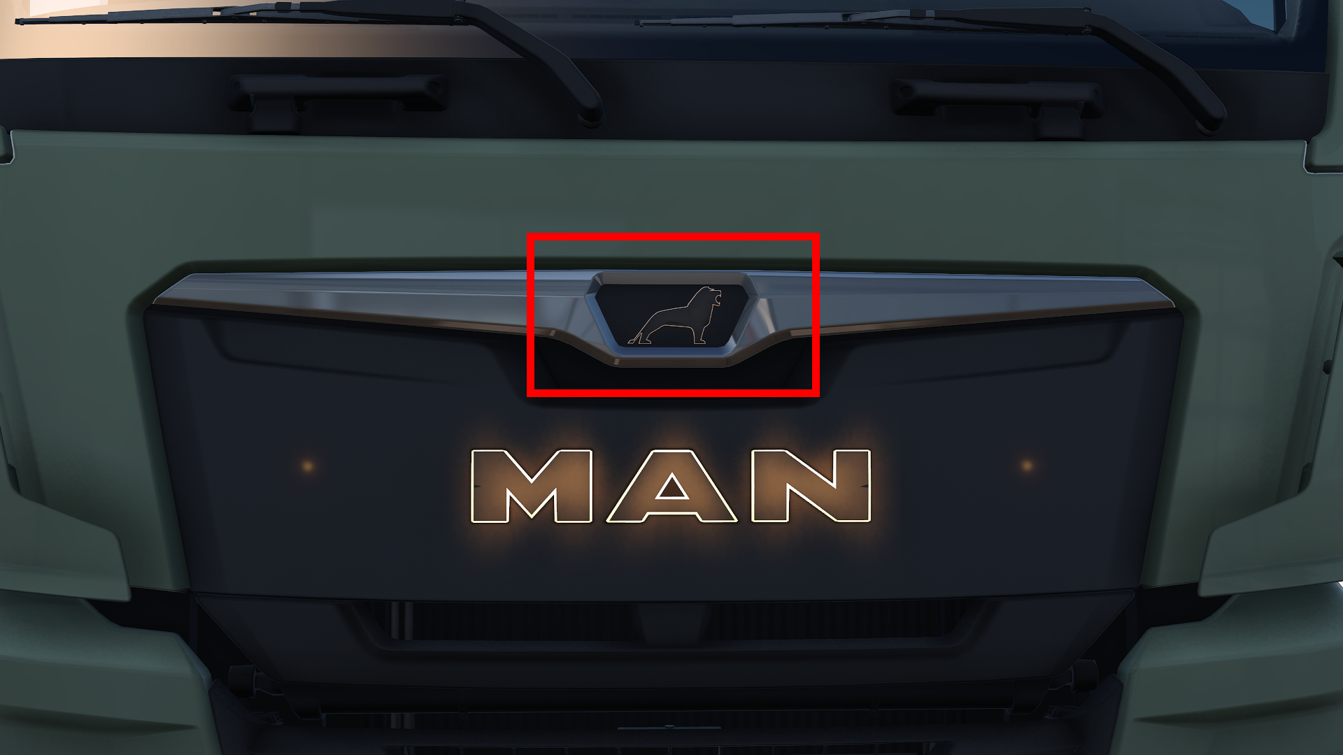 MAN orange LED Logo 2