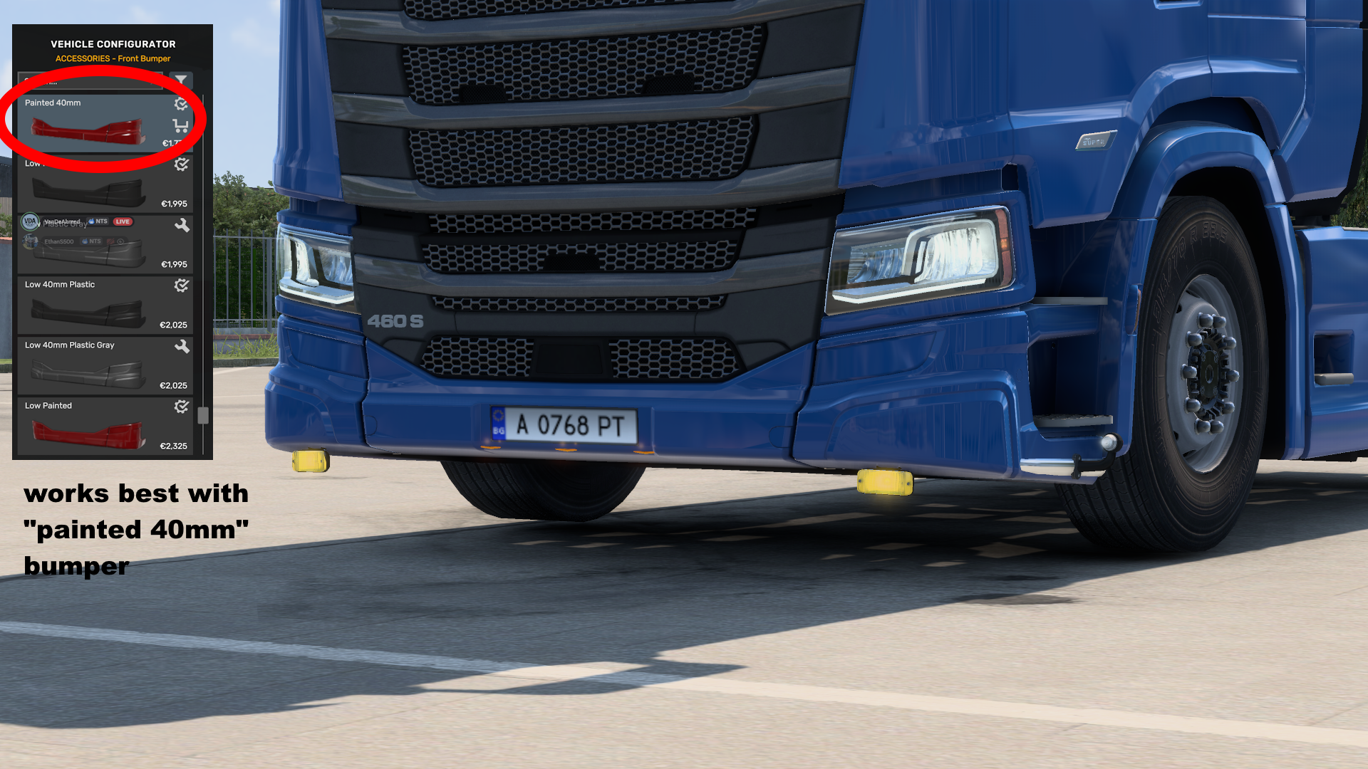 Hidden Talmu + Marker Lights Bottom Bar For Scania NG 40mm Bumper